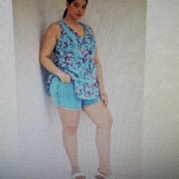 Torrid jean shorts teal blue acid wash  Size 16, NWT - Picture 6 of 11